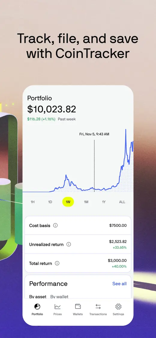 Official CoinTracker App Store screenshot 1