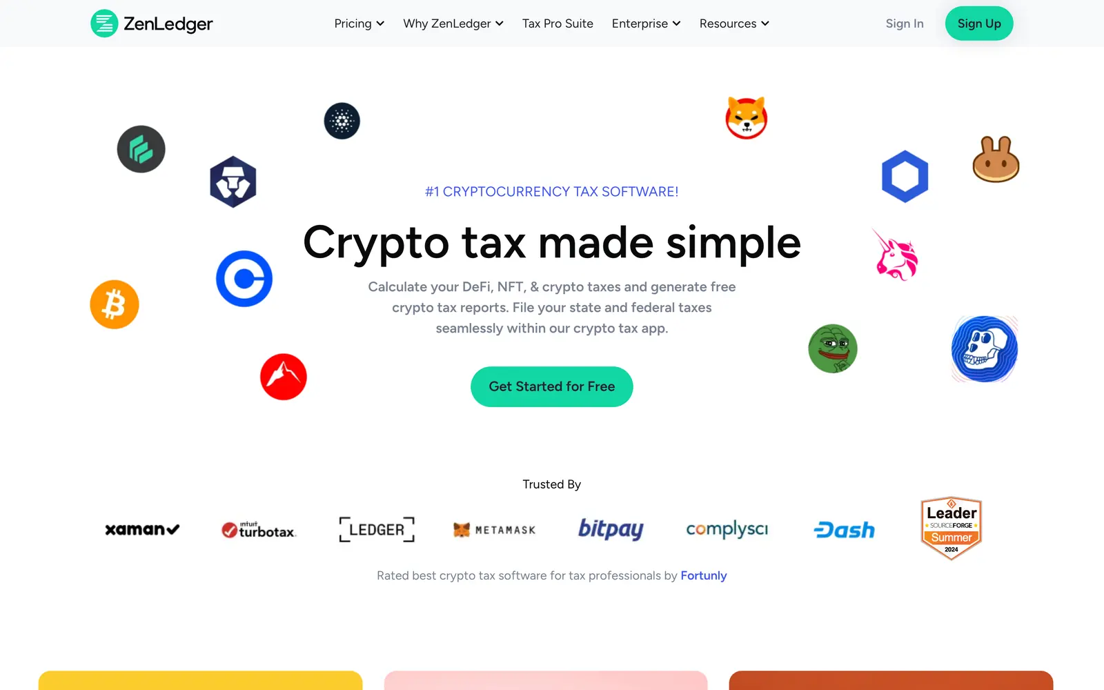 ZenLedger homepage